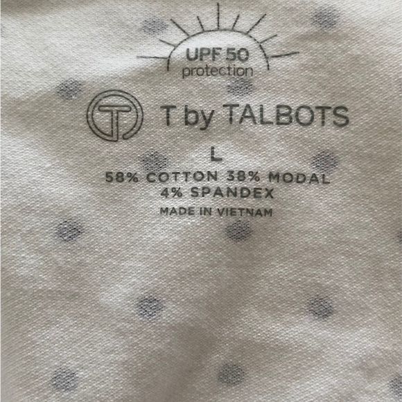 T By Talbots Sz L Sleeveless Polka Dot Polo Top - Picture 5 of 8